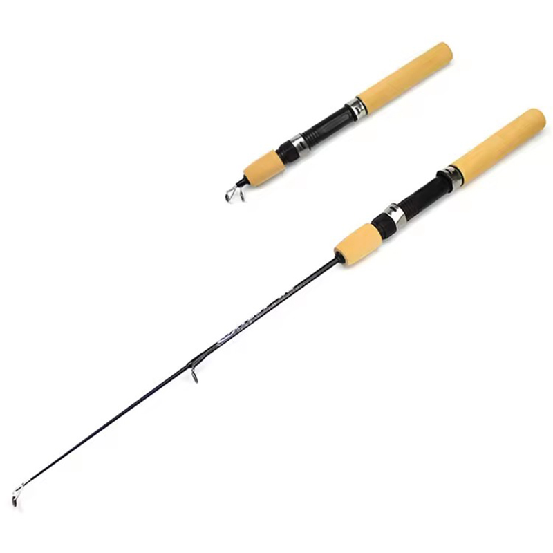 WEIHE Canna da Pesca sul Ghiaccio in Carbonio Mini da 0,6m 0,8m 1m per Gamberetti