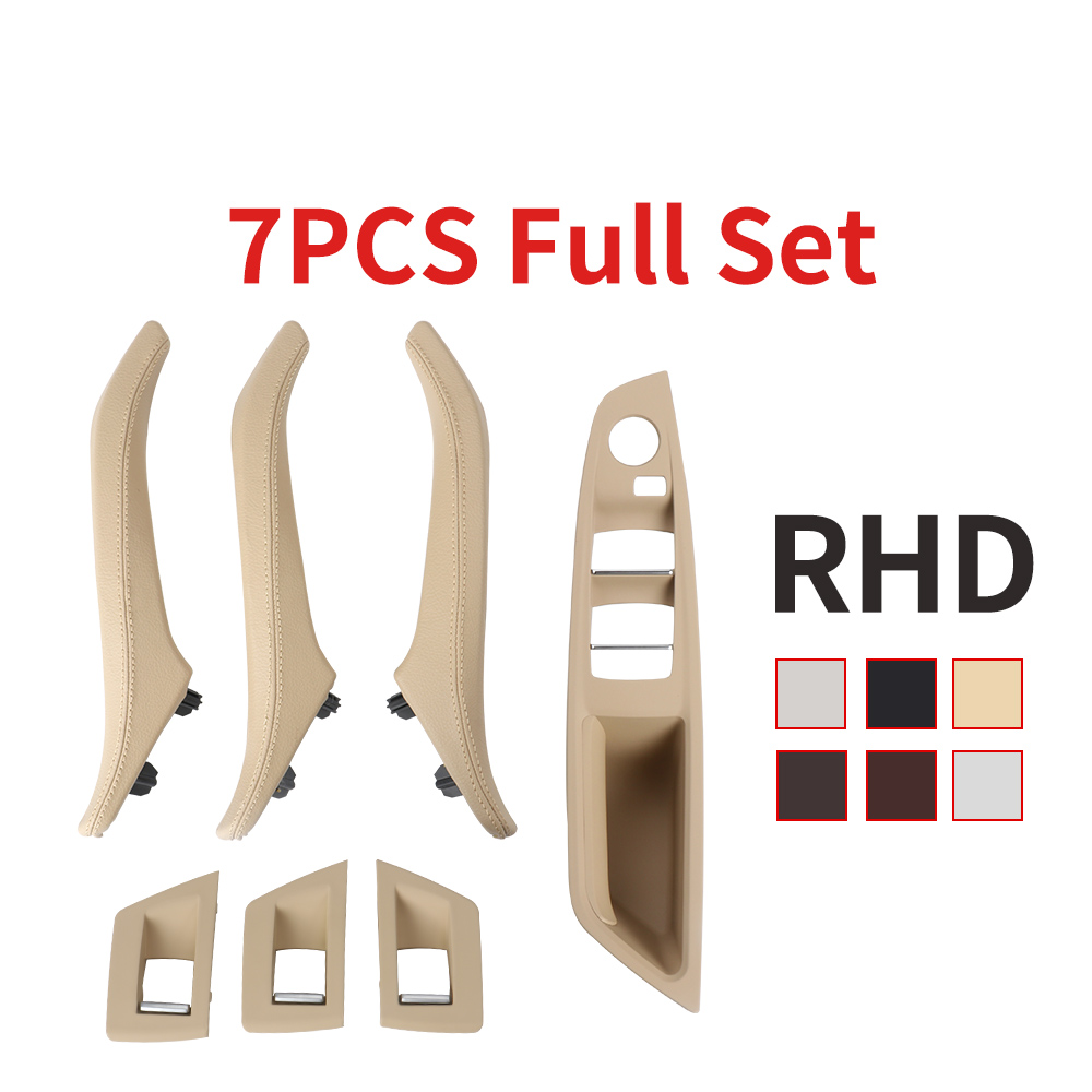 Right Handle Drivering Interior Door Pull Leather Handle Armrest Panel Without Mirror Folding Button For BMW 5 Series F10 F11