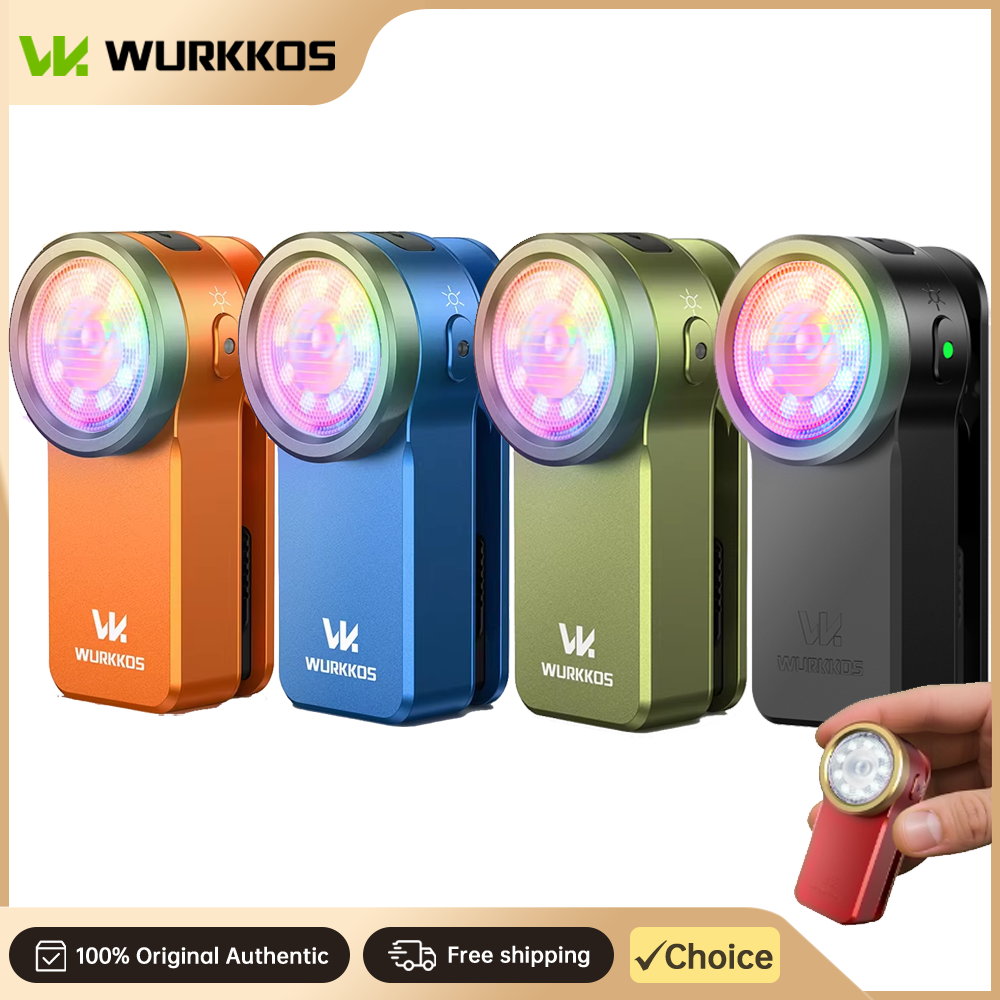 Wurkkos HD03 680LM Mini Clip de luz USB C linterna de bolsillo recargable foco/reflector portátil EDC RGB antorcha con imán