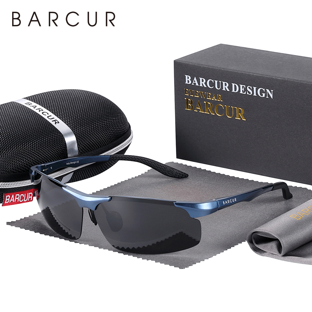 BARCUR aluminiowa rama magnezu markowe designerskie okulary przeciwsłoneczne rama mężczyźni prostokąt fotochromowy ultralekkie okulary sportowe