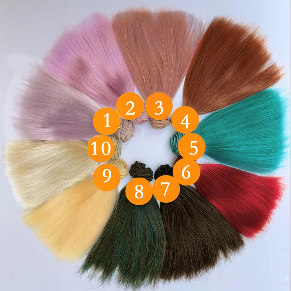 25CM High Quality Milk Silk Doll Hair Long Straight Synthetic Hair for 1/3 1/4 1/6 BJD Wig DIY Soft Doll Wig Accessories