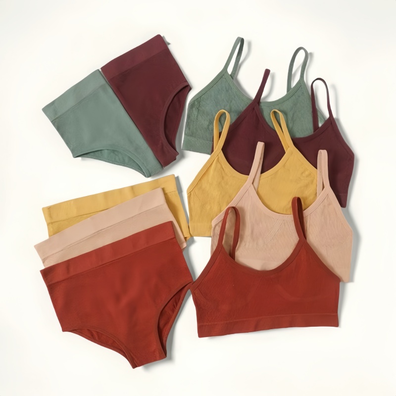 Ensemble soutien-gorge et culotte sans coutures pour femme, bralette dos en U, confortable, respirant, caleçons côtelés, lingerie sexy, ensemble de sous-vêtements de sport