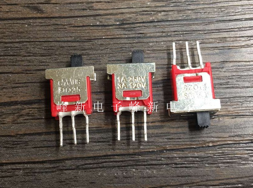 Microinterruptor de palanca pequeño de un solo polo, fuente de alimentación 3A, Q25 de Taiwán, 2 engranajes, 3 pies, interruptor deslizante