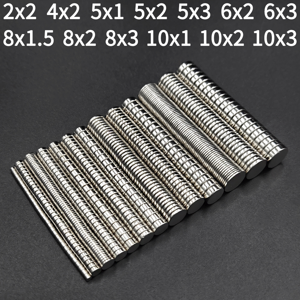 Imán fuerte súper potente, imanes de neodimio NdFeB magnéticos redondos de 2/4/5/6/8/10mm X 1/2/3/mm para frigorífico, bloques de disco N35
