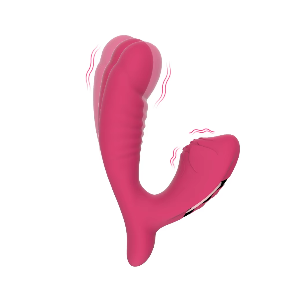 2-in-1 Rosenförmiger Klitoris- und Brustwarzen-Saugmassager Vaginaler G-Punkt-Stimulator Erwachsenen-Sexspielzeug für Frauen und Paare