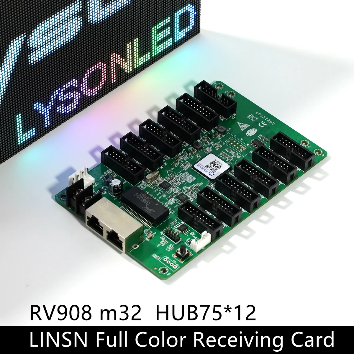 Linsn RV908M32 Karta odbiorcza Kontroler ściany wideo Ekran wyświetlacza LED Matryca RGB HBU75 Pełnokolorowy moduł sterujący