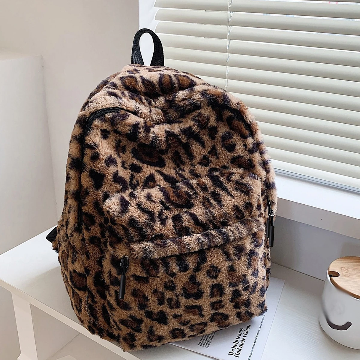 Tas Ransel Wanita Mewah Motif Leopard Cokelat, Kapasitas Besar, Banyak Kantong, Tali Bahu Dapat Disesuaikan, Untuk Perjalanan