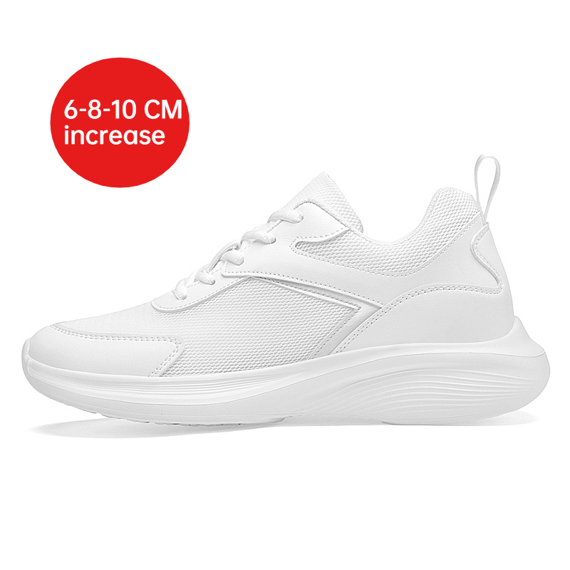 Men Fashion Height Increasing Sneakers Breathable Mesh  Height Increase Shoes Microfiber Sole Comfortable Outdoor Walking Shoes