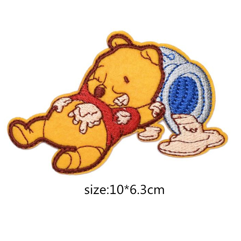 Transferências Termocolantes para Roupas, Patches Termocolantes para Vestuário, Adesivos de Urso Winnie, Patches de Transferência Térmica, Emblemas de Listras