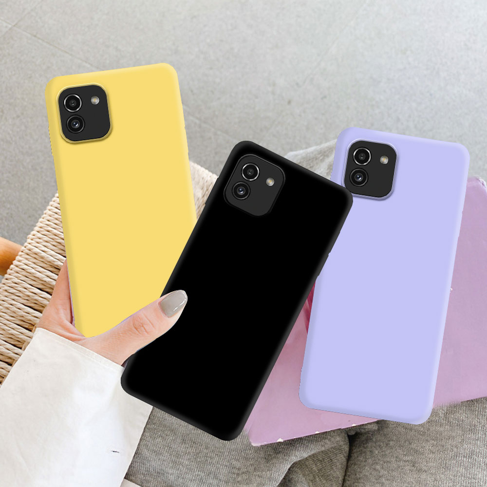 Per Samsung A03 Custodia Cover posteriore in silicone liquido per Samsung Galaxy A03 A 03 Custodie per telefoni per Samsung A03 Fundas Coque