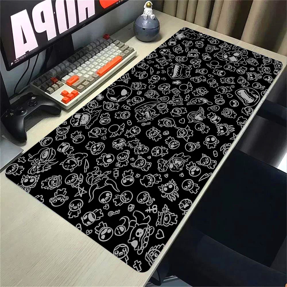 Anime a ligação de isaac mousepad jogo teclado bloqueio bordas mouse pad acessórios do computador antiderrapante deskmats armário de computador mausepad