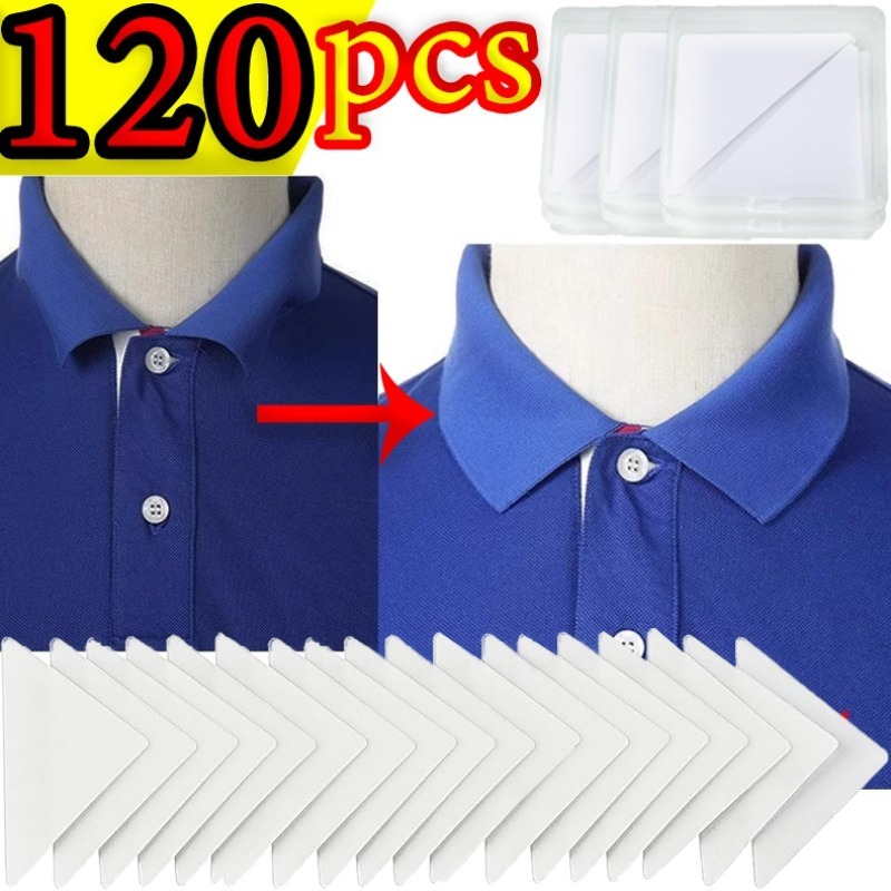 ป้องกันการเปลี่ยนรูปคอ Stays สติกเกอร์ Anti Roll Stand Collar Shaper กาว Shaping Patch หลีกเลี่ยง Curl เสื้อโปโลแผ่นคงที่