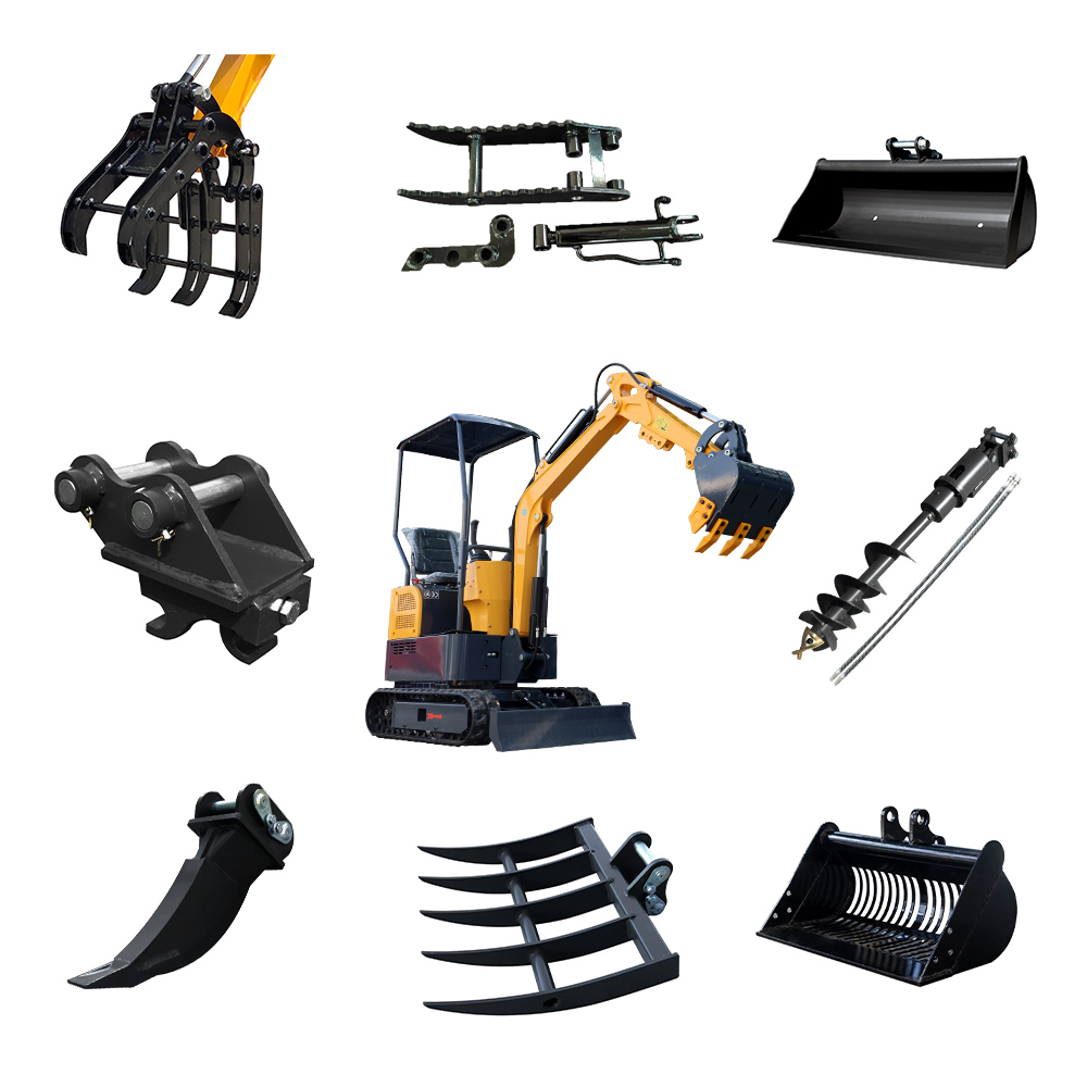 Acoplador Rápido Universal para Escavadora Pequena + Ripper + Balde Oco Peças de Máquinas Pesadas Acessório para Mini Escavadora