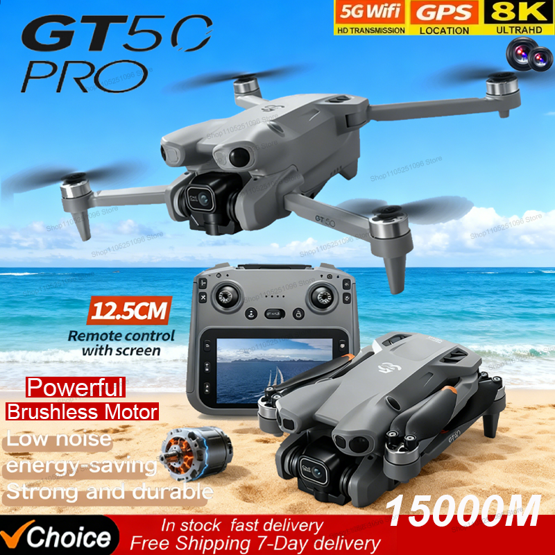 2026 NEW Original GT50 PRO RC Drone 8K HD Dual Cameras WiFi GPS 20mins Flight Aerial Photography Quadcopter Remote Control Toys