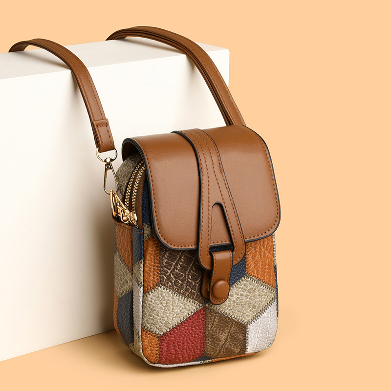 Bolsa de telefone móvel crossbody bolsa de ombro feminina versátil moda requintado couro macio casual pequeno saco