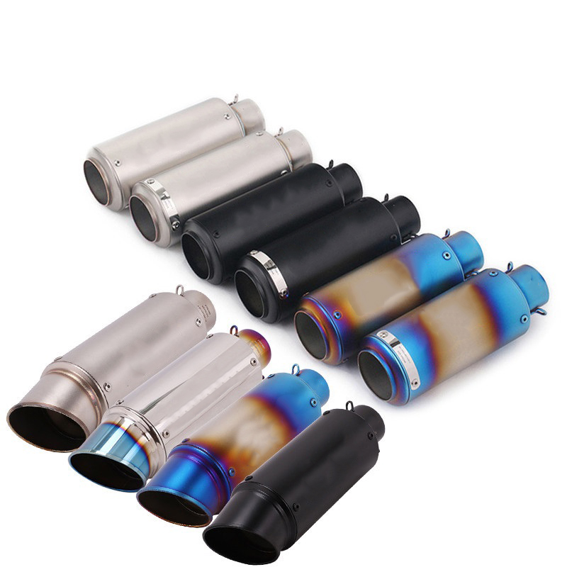 Motorradauspuff Inox Schalldämpfer Kohlefaser-Auspuff Universal 51/60 mm mit DB Killer für Z900 R3 R25 MT07 MT09 R1 Z400 Z650