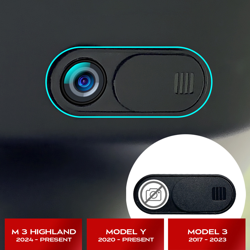 Capa para câmera de carro, para tesla model 3 y 2024, webcam, bloqueador deslizante, protetor de privacidade, 1 / 5 peças, compatível com tablet, pc, laptop, ipad