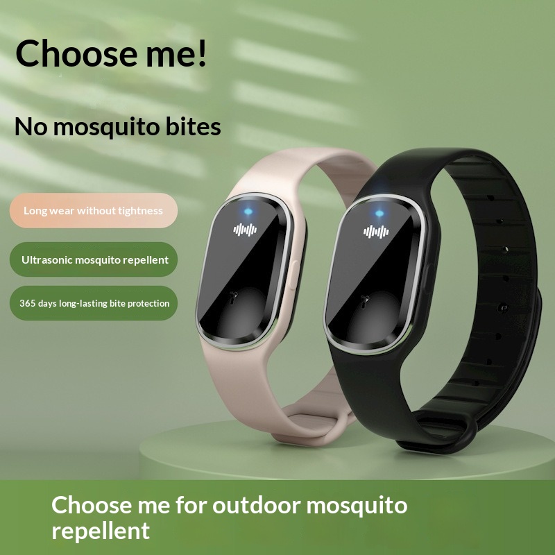 Pulseira Repelente de Mosquitos Ultrassônica, Bracelete Repelente de Insetos Não Químico, Repelente Eficiente para Casa e Esportes ao Ar Livre