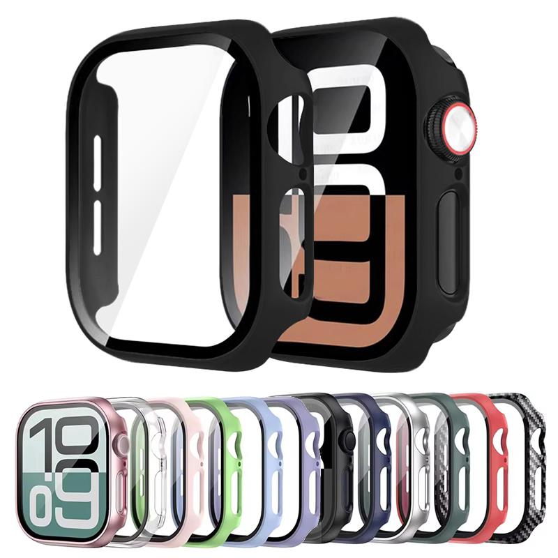 강화유리+케이스 애플워치 11 10 46mm 42mm 울트라 3 49mm 스크린 보호 커버 iWatch 9 8 7 6 5 SE 45mm 41mm 44mm 쉘