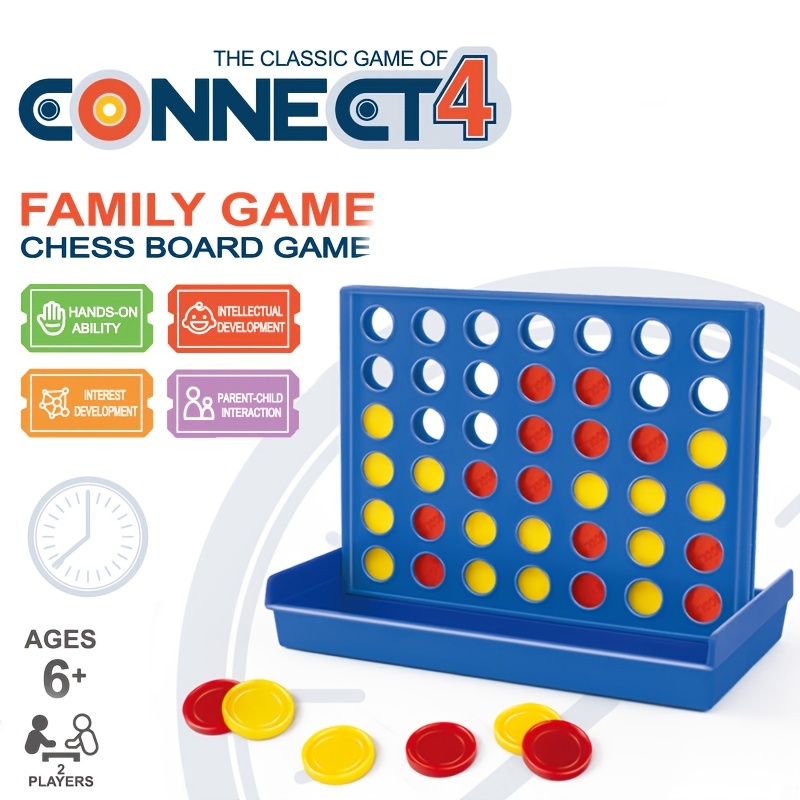 เกมคลาสสิกของ Connect 4 สําหรับผู้เล่น 2 คน; เชื่อมต่อ 4 ตารางรับเกม 4 ในแถวสําหรับเด็กอายุ 6 ปีขึ้นไปเกมสนามหลังบ้านสําหรับ