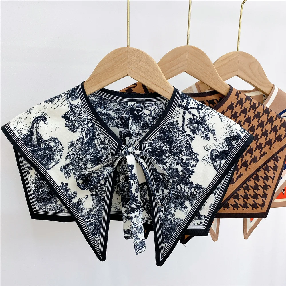 Colarinho falso destacável para mulheres, camisa de lapela, lenço pequeno para meninas, vestido de verão, gola falsa, capa, novo estilo