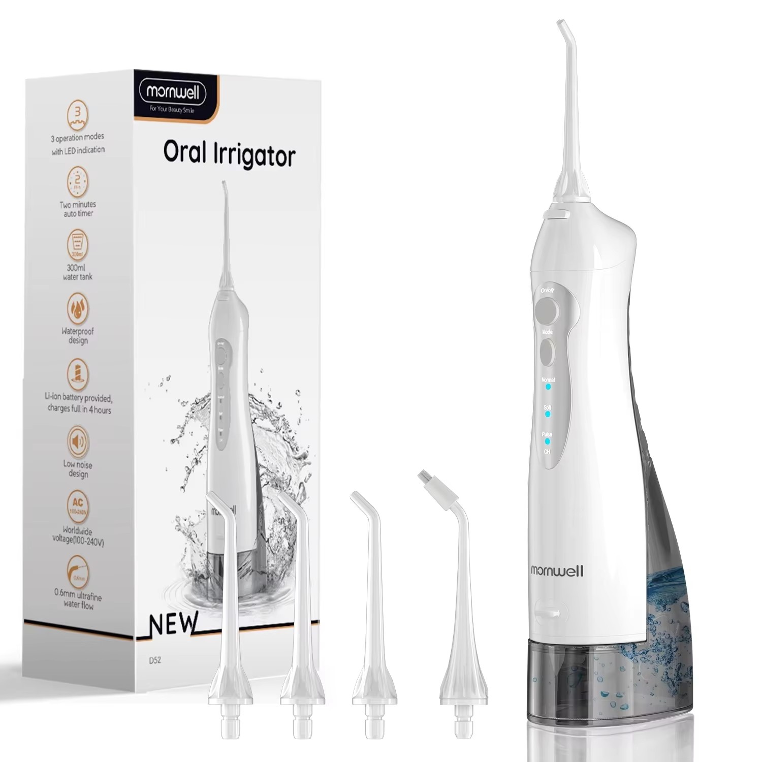 Miệng Irrigator USB Sạc Nước Flosser Di Động Nha Khoa Nước 300ML Nước Chống Thấm Nước Răng Bụi