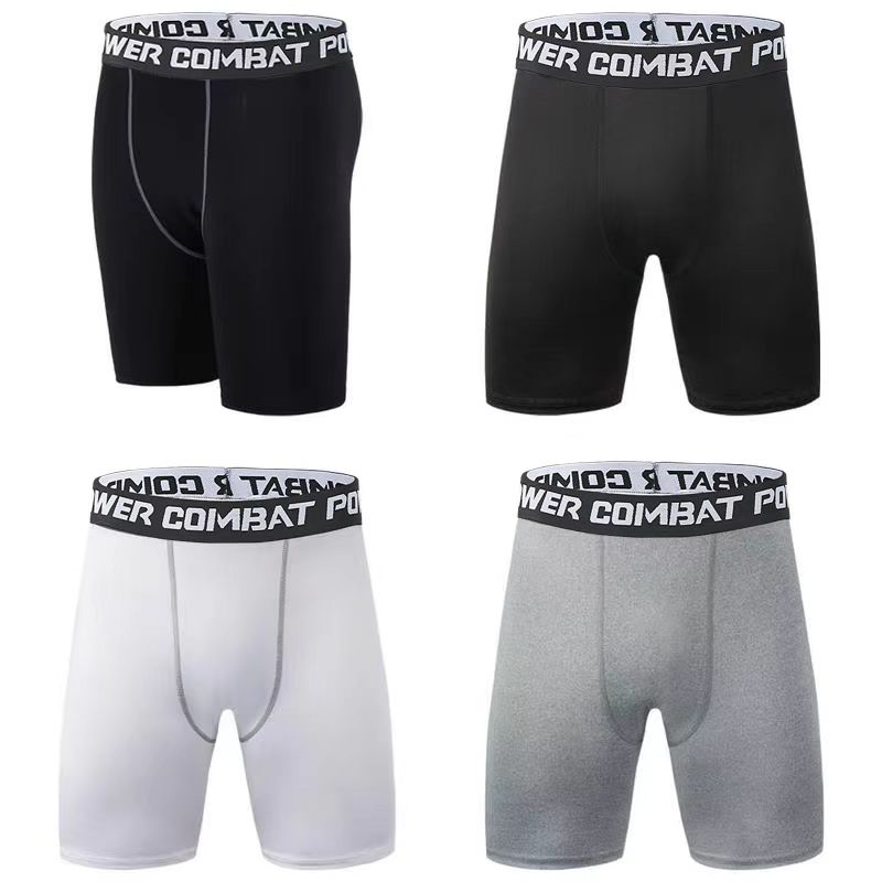 Homens boxers esportes leggings de fitness calças de compressão elástica secagem rápida fitness mais calças correndo treinamento estiramento shorts