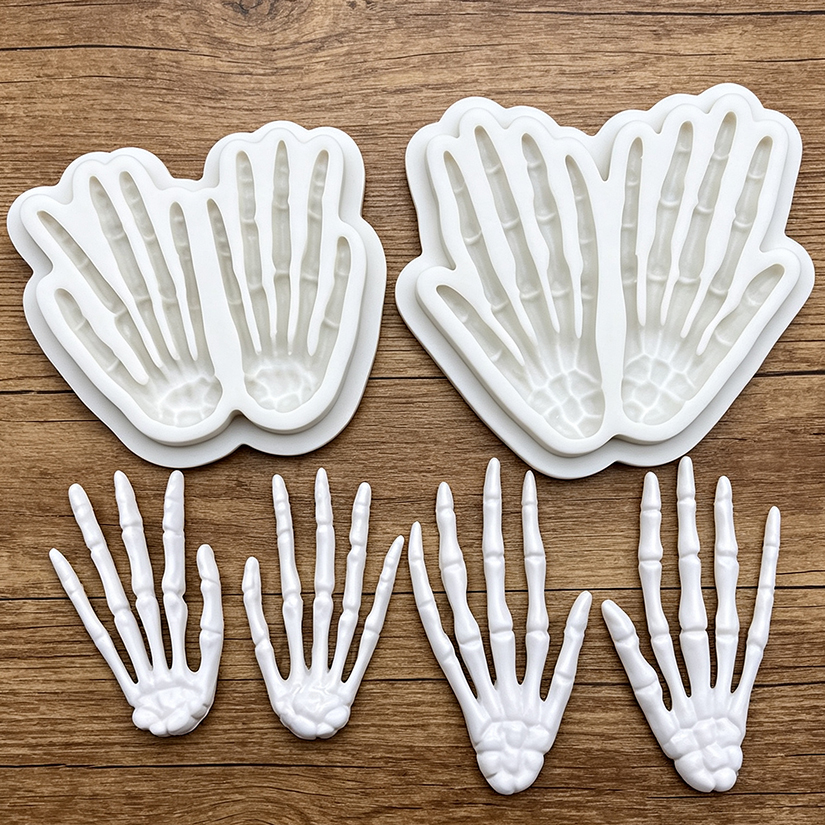 Halloween Hand Bone Silicone Mold Sugarcraft Chocolate Cupcake Baking Mold Fondant Cake Decorating Tools
