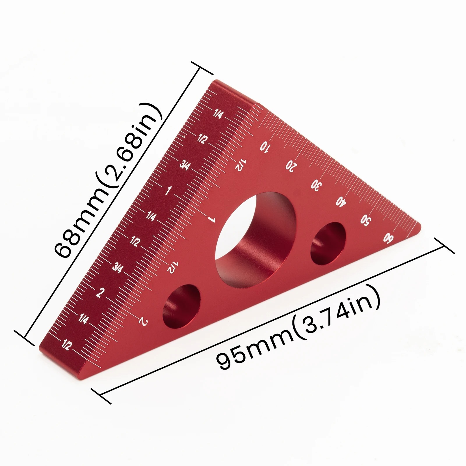 Regla de ángulo recto de aluminio, regla para carpintería, regla triangular, escala, cuadrado de maquinista, herramientas de medición de altura, calibrador