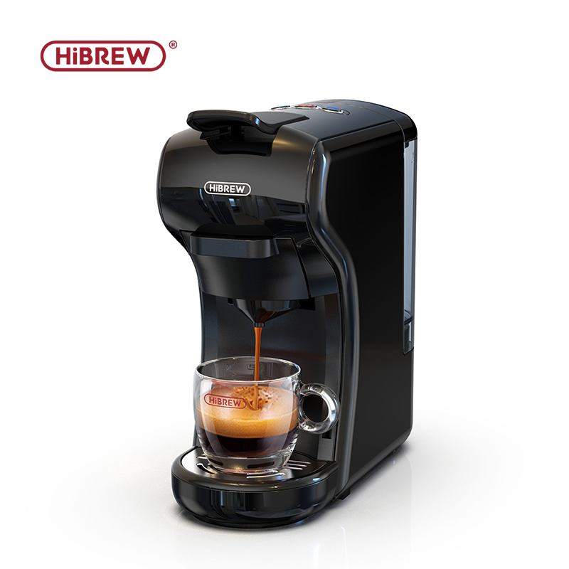 HiBREW Machine à café 19 Bar 4in1 chaud et froid capsules multiples expresso cafétéria dosette cafetière Dolce lait Nexpresso poudre H1A