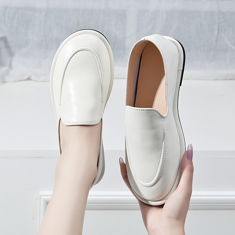 Aiyuqi mocassins femininos 2025 nova primavera dedo do pé redondo um pé deslizamento-em sapatos femininos de couro genuíno macio sapatos femininos