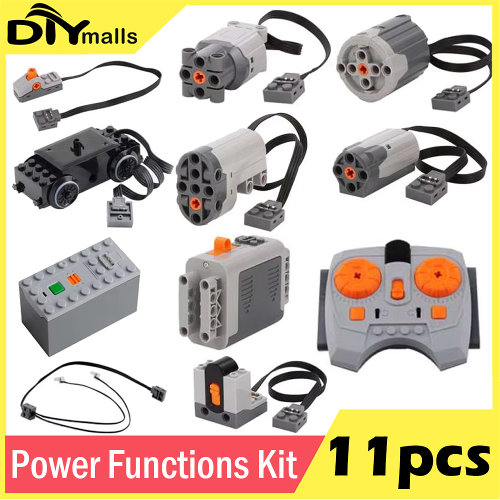 11 stücke Technische Blöcke Servo PF Zug Motor Power Funktionen MOC High-Tech Teile Ziegel Zubehör Technik Servo RC motor 8884
