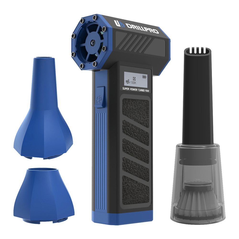 Турбовентилятор Drillpro P30 130000 Об/мин, 300 г, ветер, аккумулятор емкостью 5000 мАч, два сопла, портативный бесщеточный двигатель, высокая производительность