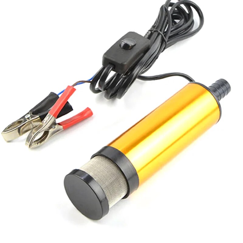 Bomba de aceite eléctrica para coche, 51MM, 38MM, 12V, para bombear aceite diésel, agua, sumergible, carcasa de aleación de aluminio, bomba de transferencia de combustible