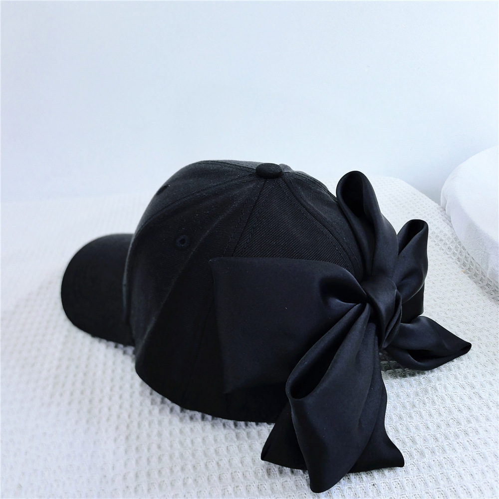 Lovely Big Bow Baseball Cap Versatile Girl's Streetwear Bowknot Hat Adjustable Cotton Snapback Casual Sun Hat Visors Hat