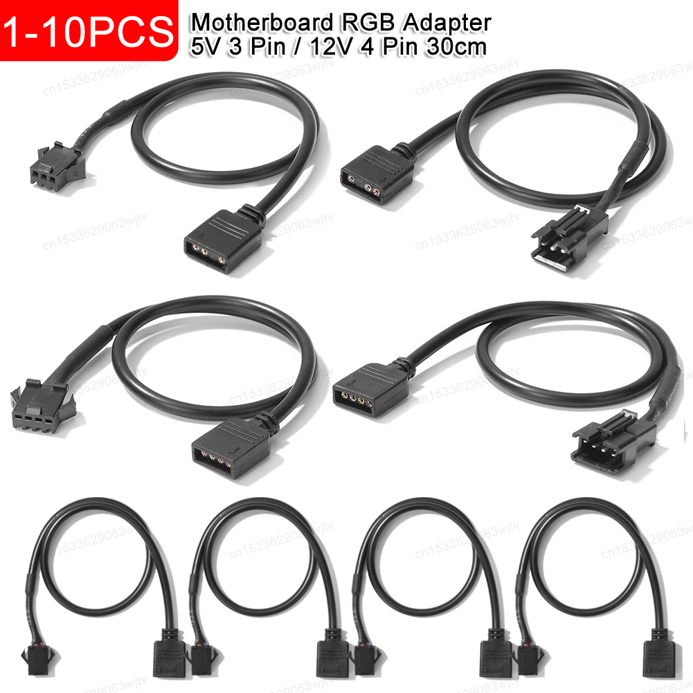 30cm 5V 3 Pin / 12V 4 Pin Motherboard RGB Adapter Conversion Kabel Converter Cord für PC computer LED Licht Streifen SM Draht Linie