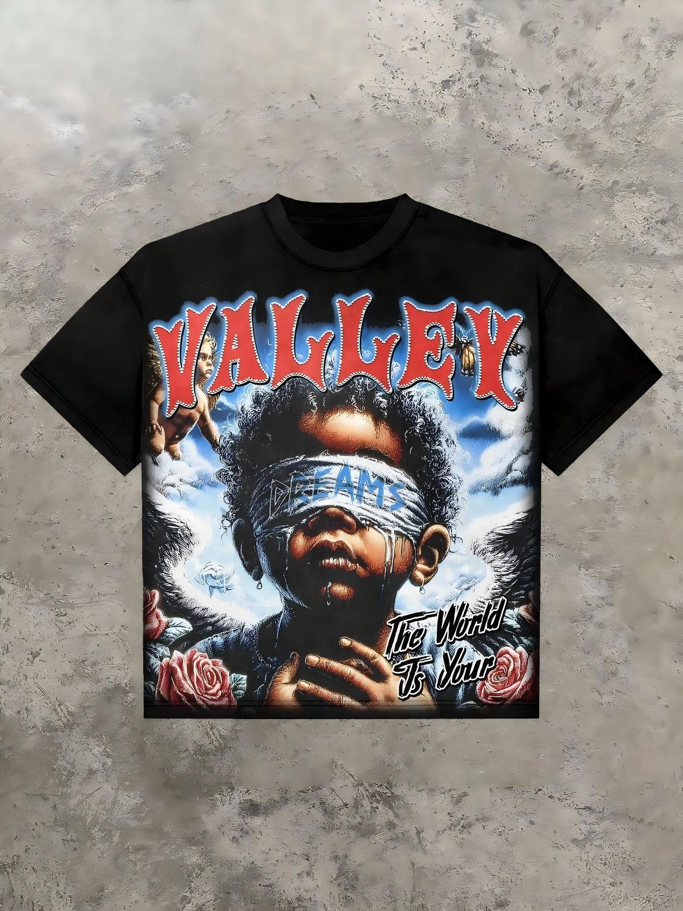 2026 Zomer Nieuw Heren T-shirt met 3D Letterpatroonprint Street Casual Mode Comfortabel Zacht Ademend