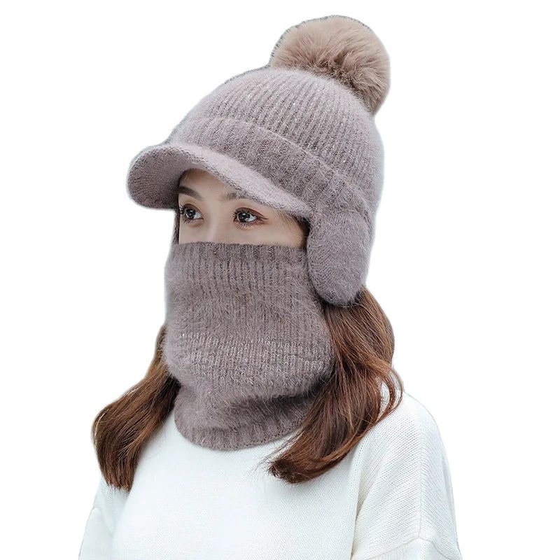 Dames Meisjes Wintermuts Sjaal Set Dik Warm 2 Stuks Set Stevige Oorkleppen Winddicht Comfortabel