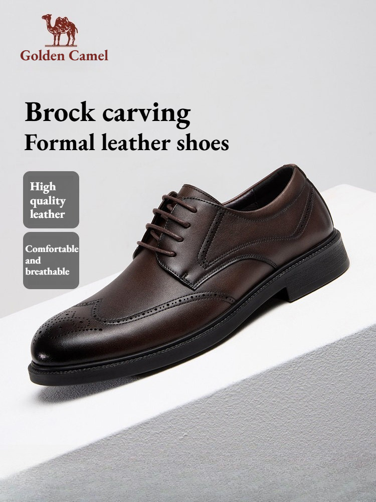 Scarpe Derby da Uomo Golden Camel 2026, Casual Business, Suola Morbida in Pelle, Design di Marca, Suole Morbide Antiscivolo, Mocassini Caldi in Velluto