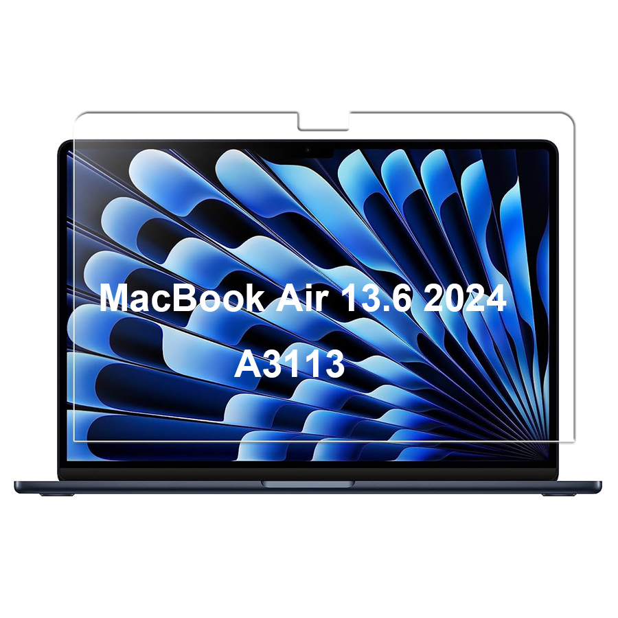 Szkło hartowane 9H do MacBooka Air 13,6 cala 2024 Ochrona ekranu notebooka M3 Chip Model A3113 Laptop HD Przezroczysta folia bez pęcherzyków powietrza