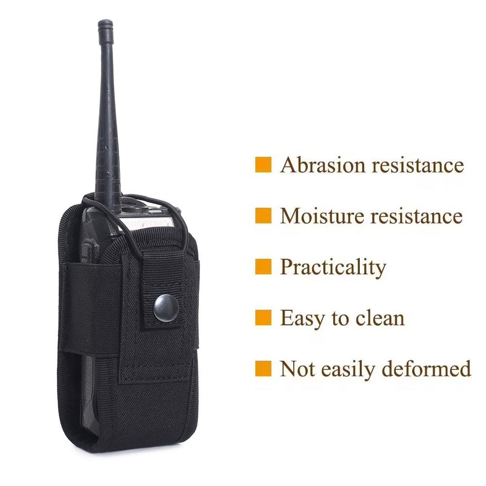 Torba taktyczna na walkie-talkie o dużej pojemności, do noszenia na zewnątrz, z kieszenią, do zawieszenia na kamizelce taktycznej, z szybkim odpinaniem.