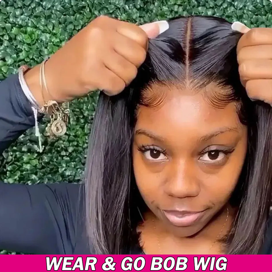 Glueless วิกผม 13x4 สั้น BOB วิกผมตรงลูกไม้ด้านหน้าด้านหน้ามนุษย์ Wigs สําหรับผู้หญิงบราซิล HD โปร่งใสวิกผมลูกไม้ด้านหน้าด้านหน้า