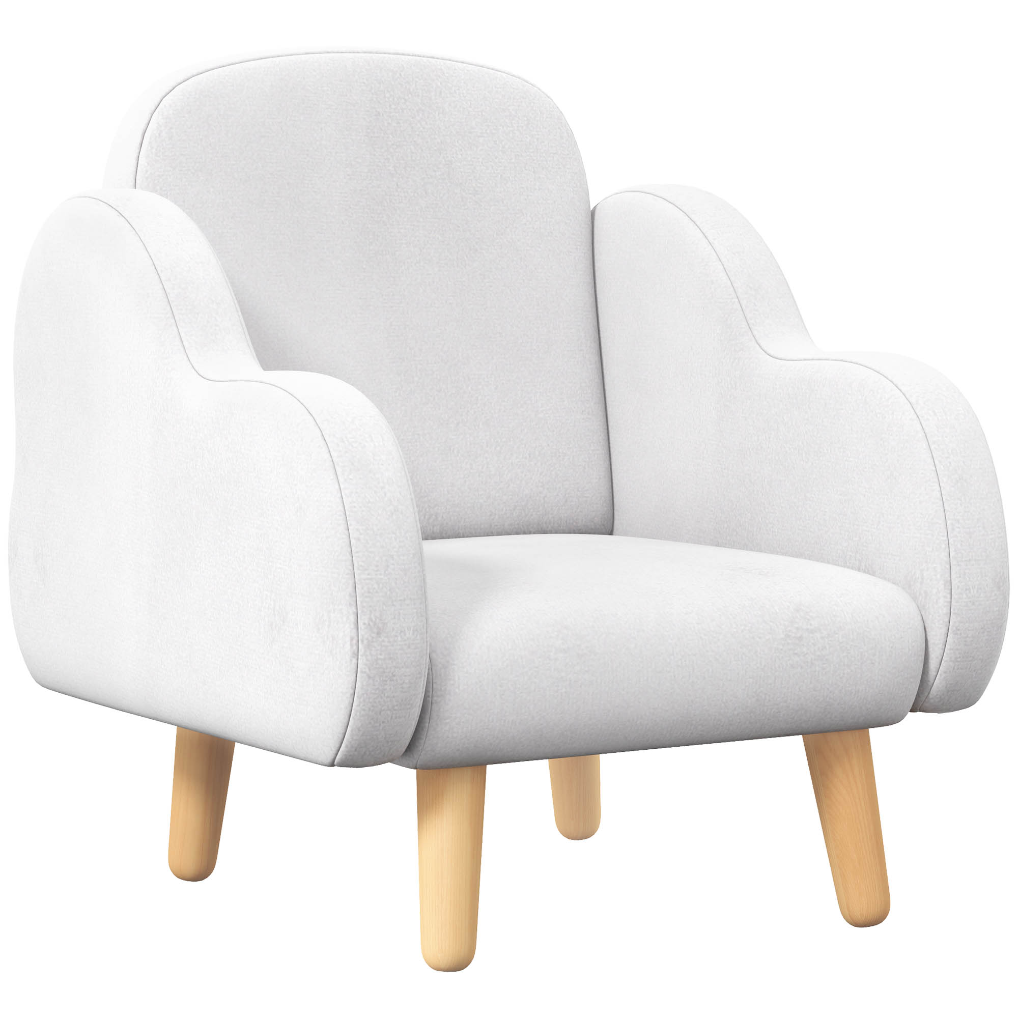 Zonekiz Kinder sessel Wolken design mit super weichem Touch 46x51x55cm weiß