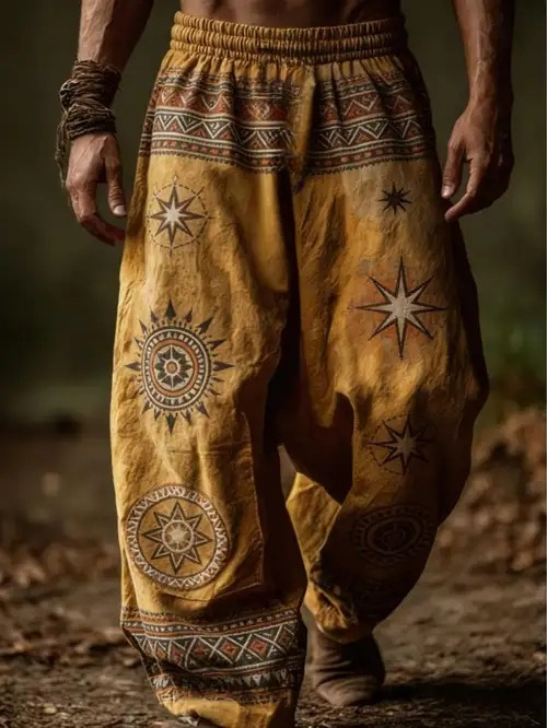 Celana Lurus Longgar Gaya Bohemian Hip Hop Musim Panas 2026 untuk Pria dan Wanita, Celana 3D Kasual Jalanan untuk Olahraga Luar Ruangan Ukuran Besar