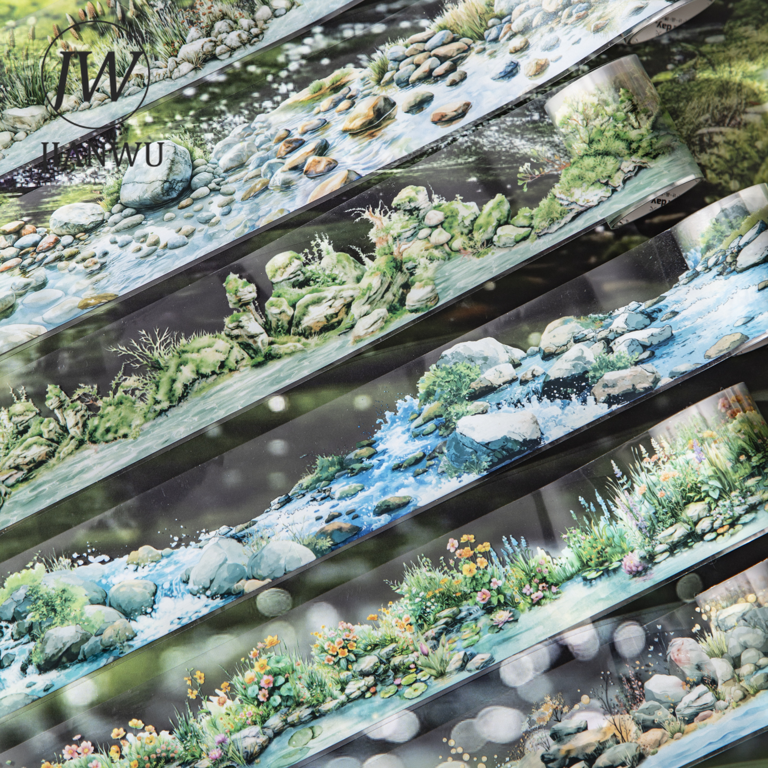 JIANWU The Banks of The Seine River Series Vintage Plant Flower Landscape Collage Scrapbook PET Tape Creative Journal Stationery