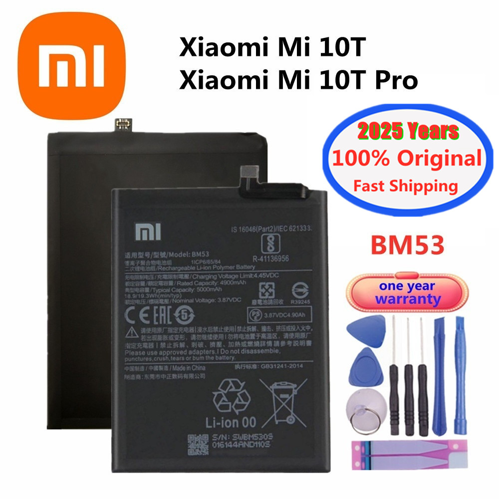 2025 anos nova bateria 100% original bm53 para xiaomi mi 10t 10t pro mi10t 5000mah baterias de telefone de alta qualidade