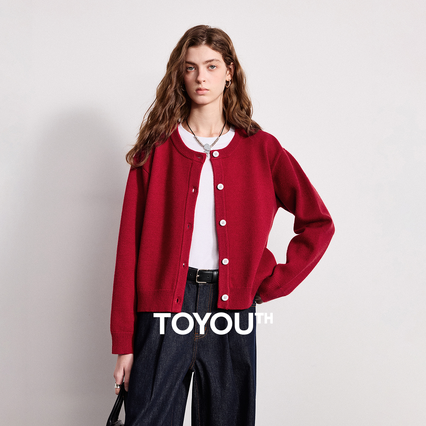 TOYOUTH Dames Knitwear 2026 Lente Nieuw Vest met Ronde Hals Minimalistische Intellectuele Chill Tops