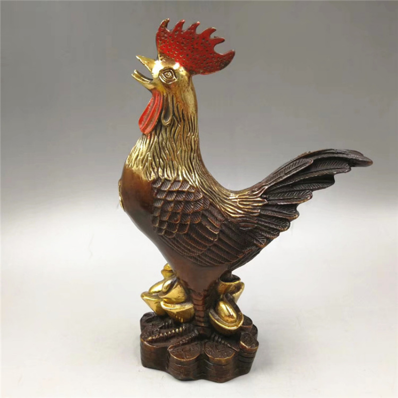 Colección al por mayor de fábrica de artesanías antiguas de bronce vintage (flujo de latón GOLDEN ROOSTER) Adornos