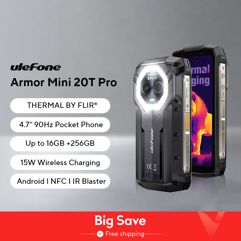 【เปิดตัวครั้งแรกในโลก】 Ulefone Armor mini 20T Pro 5G สมาร์ทโฟนหน้าจอ 4.7 นิ้วที่ทนทาน มีไฟ LED อเนกประสงค์ ระบบปฏิบัติการ Android 14 ความจุแบตเตอรี่ 6200mAh แรม 16GB（8+8）รอม 256GB 33W