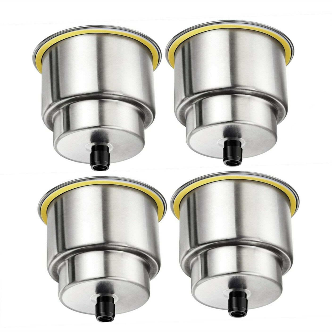 4X Marine Boat Stainless Steel Recessed Cup Shape Drink Holder with Drain Cup Holder